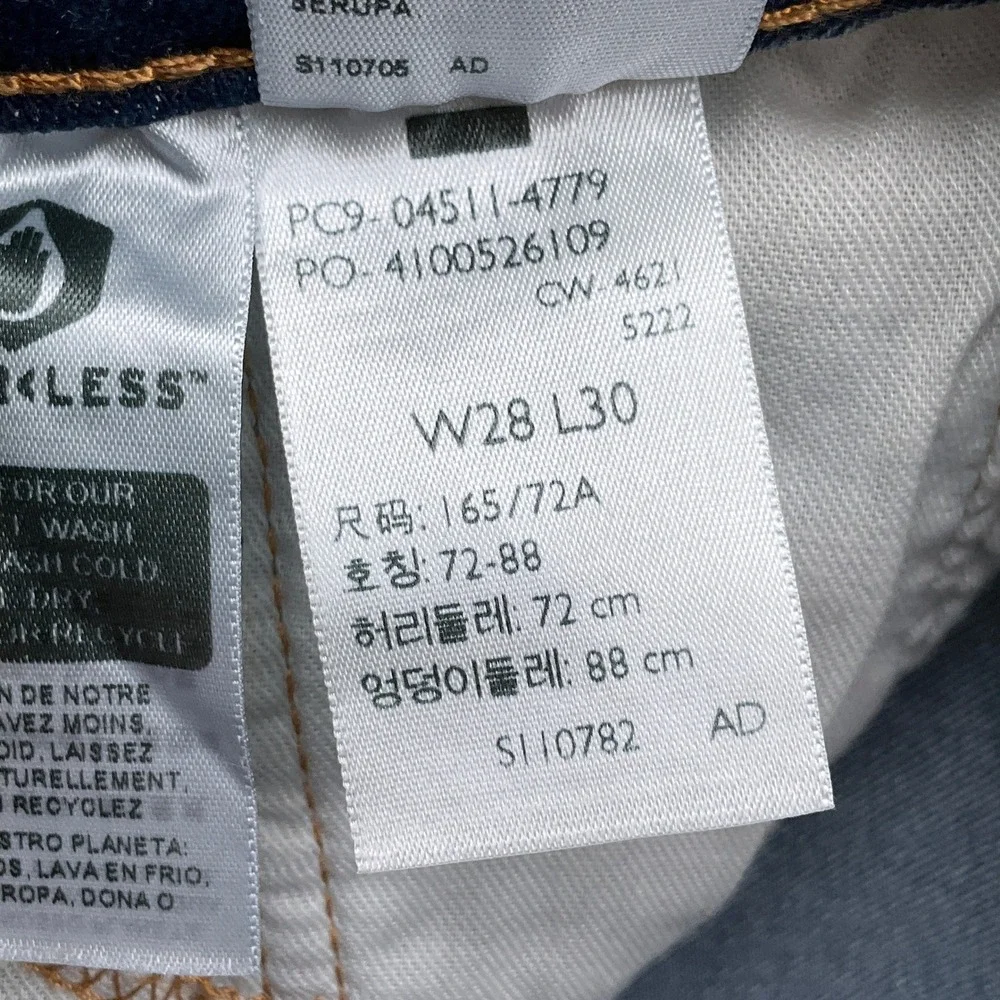 Levi's 511 Jeans Men 28W‎ 30L Blue Slim Stretch PC9-04511-4779 All Seasons Tech